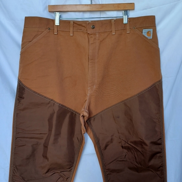 Vintage Carhartt Men's 44x34 Khaki-Brown Double Knee Pants USA Pride Crafted "89 - Picture 5 of 13